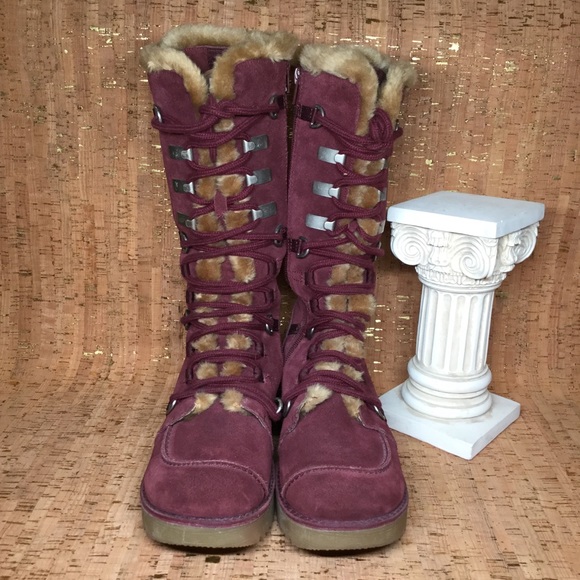 maroon winter boots